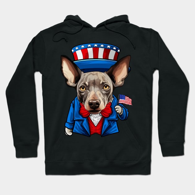 Funny 4th of July Hairless Terrier Dog Hoodie by whyitsme